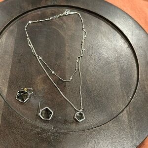 Kendra Scott Vanessa Rhodium necklace & earring set